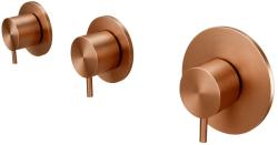 Waterevolution Flow inbyggd duschtermostat med 2 stoppkranar PVD borstad koppar