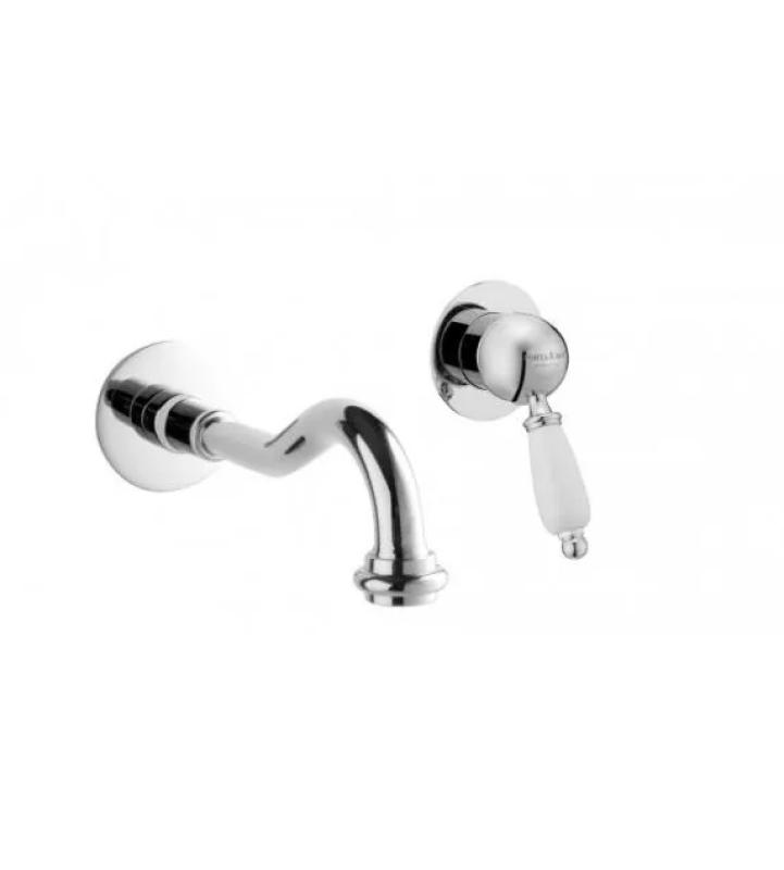 PB nostalgisk inbyggd tvättställsblandare Vintage pip 21cm krom