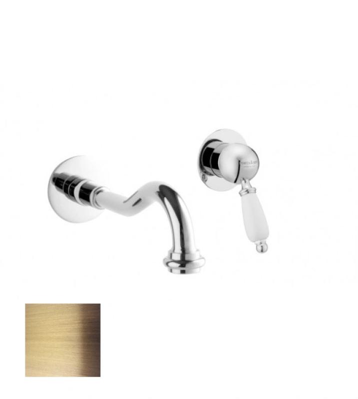 PB nostalgisk inbyggd tvättställsblandare Vintage utloppspip 21 cm Brons