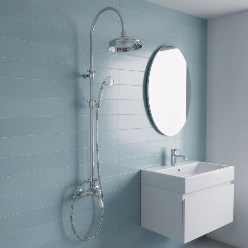 PB Nostalgisk Duschblandare set med regndusch krom