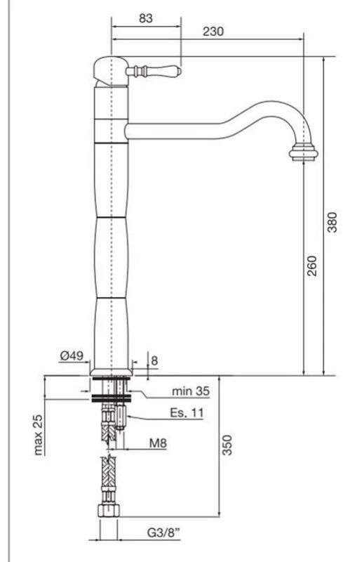 PB Classic Nostalgisk pelarköksblandare Krom 1208952920