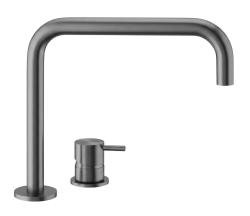 Waterevolution Flow 2-håls tvättställsblandare Gun Metal T112HGME