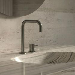 Waterevolution Flow 2-håls tvättställsblandare Gun Metal T112HGME