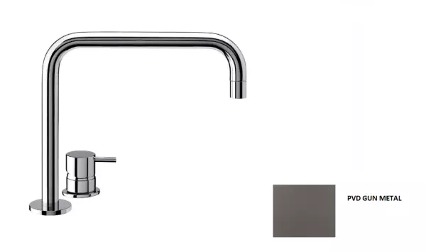 Waterevolution Flow 2-håls tvättställsblandare Gun Metal T112HGME