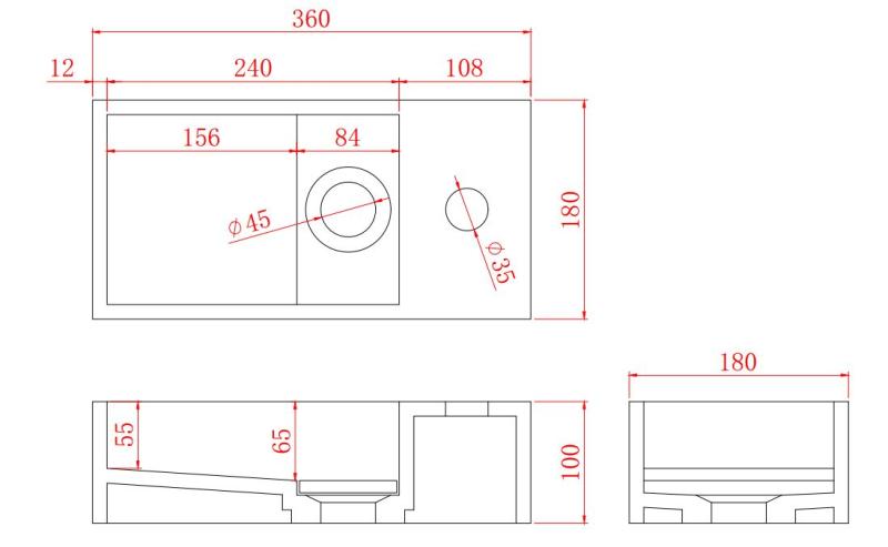 Solid-S Fontän i solid surface, B36xD18xH10 cm, matt svart med lock 1208953168