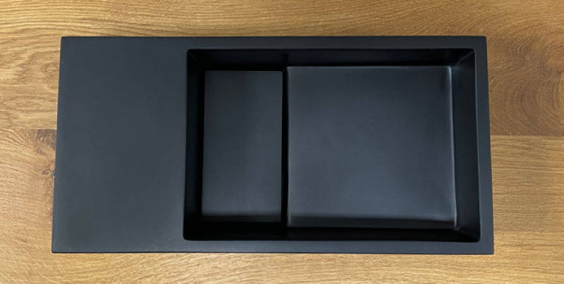 Solid-S Fontän i solid surface, B36xD18xH10 cm, matt svart med lock 1208953168