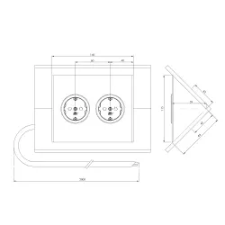 Contactuttag med 2 jordade uttag RVS 1208953211