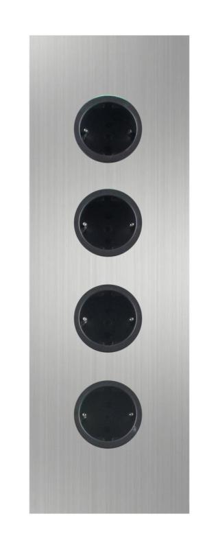 Indux Corner Energikolonn med 4 uttag, jordad, rostfritt stål 1208953218