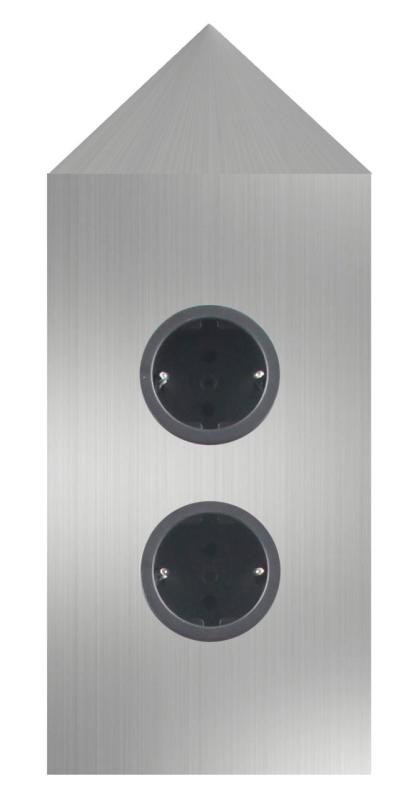 Indux Corner Energisäule mit 2 Steckdosen Randschuss Erdung Ecke Edelstahl 1208953220