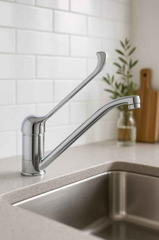 PB Clinic blandare för funktionshindrade med svängbar och lång spak i krom 1208953266