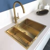 Luxe rvs 1,5 anderhalve spoelbak gootsteen PVD Gold goud 3415cm 1208953417