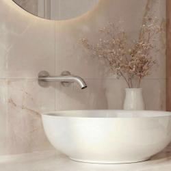 SB Round infälld tvättställsblandare borstad nickel 162 mm