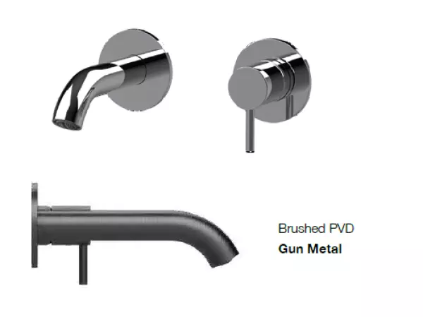 SB Round infälld tvättställsblandare gun metal PVD 102 mm