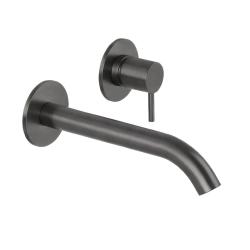 SB Round infälld tvättställsblandare i gun metal PVD 162mm