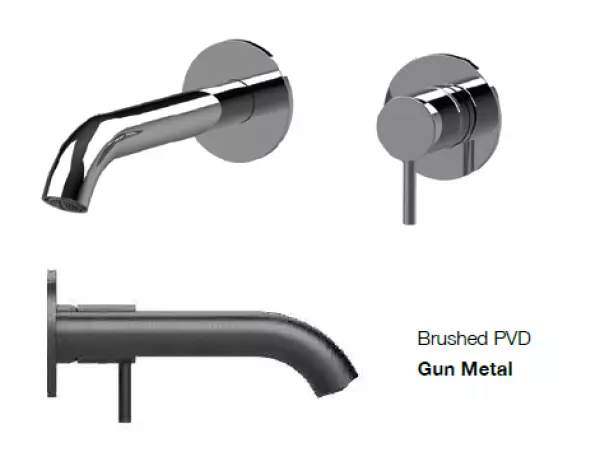 SB Round infälld tvättställsblandare i gun metal PVD 162mm