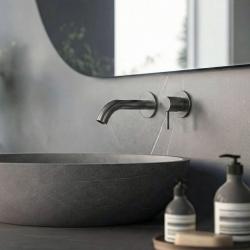 SB Round 316 inbyggd tvättställsblandare Gun Metal PVD 102mm