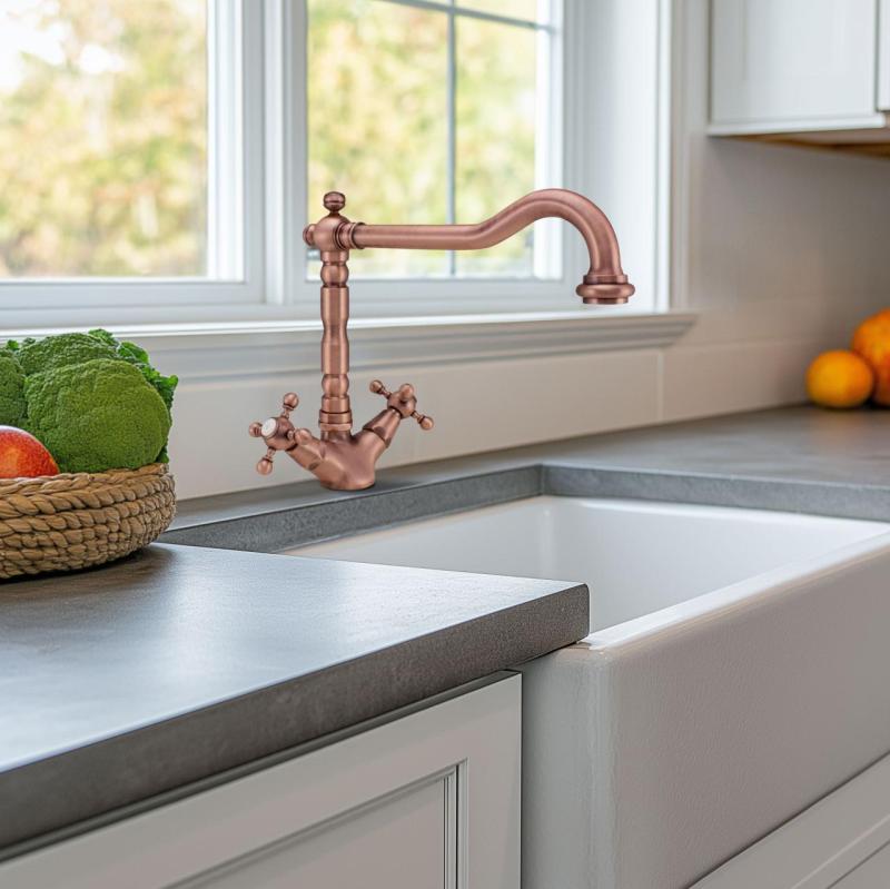 Nostalgisk klassisk kökskran V1910 Koppar med svängbar pip 1208953526