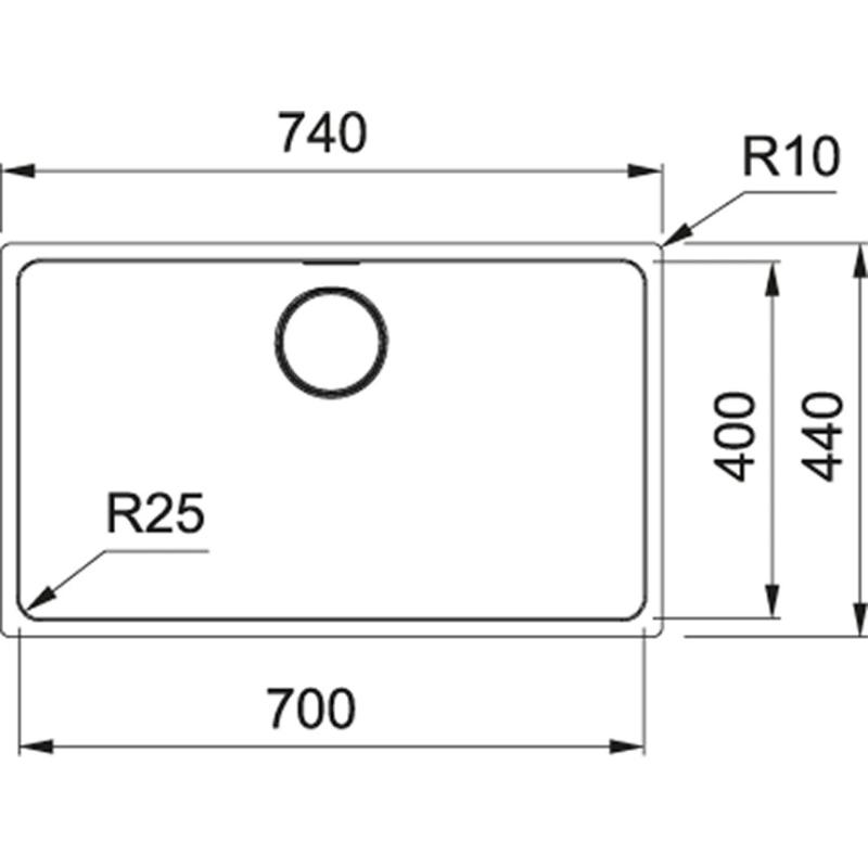 Franke Mythos MYX 110.70 rostfritt stål diskho 70x40 cm undermontering 122.0638.271