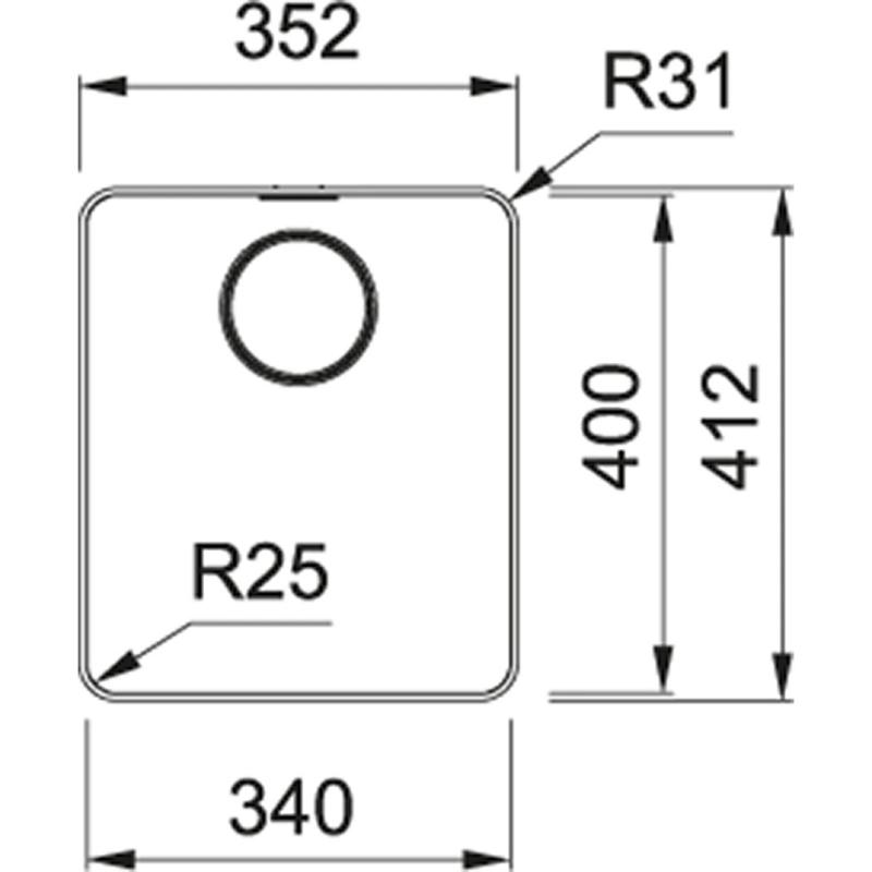 Franke Mythos MYX 210.34 rostfri diskho 34x40 cm planmontering 127.0638.274