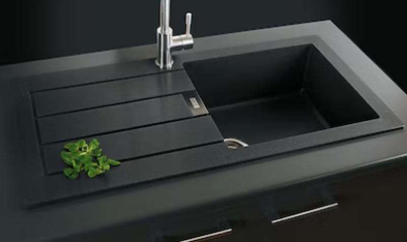 Franke Sirius 2 S2D 611 plast diskbänk med svart droppbyggnad 100x50 143.0634.480