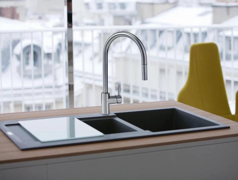 Franke Köksblandare Eos Neo med utdragbar duschhuvud i rostfritt stål 115.0590.045