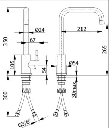 AKTION Kombinationsset Reginox diskho 40x40 med Ausmann rostfri köksblandare 1208953887