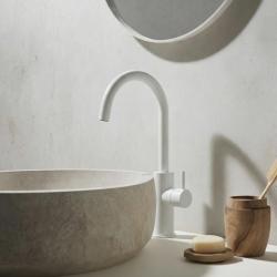 Waterevolution Flow tvättställsblandare hög modell matt vit T1121FUBR