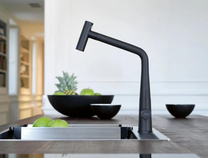 Franke Icon Kökskran matt svart med utdragbar pip 115.0625.190