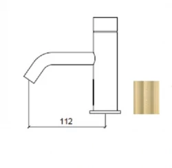 Waterevolution Flow elektronisk tvättställsblandare infraröd på 230 volt Light Gold T110EEWGE