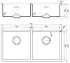 Lorreine zwarte Quartz dubbele spoelbak 4040cm onderbouw vlakbouw en opbouw zwart met zwarte korfplug 1208954010