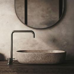 Waterrevolution Flow 2-håls tvättställsblandare hög pip 222 PVD Gun Metal T122HGME