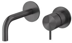 Waterevolution Flow Inbyggd tvättställsblandare PVD Gun Metal med utlopp 10 cm T116BME-10