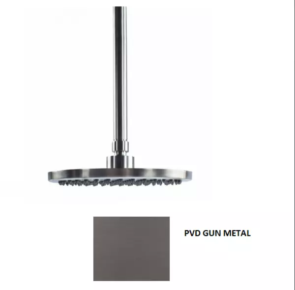 Waterevolution Flow huvuddusch 250mm med takanslutning PVD Gun Metal T164225GME