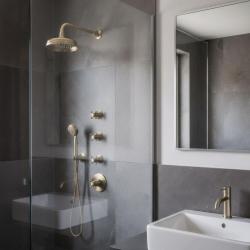 PB Classic nostalgisk inbyggd duschtermostat med 3 stoppkranar brons