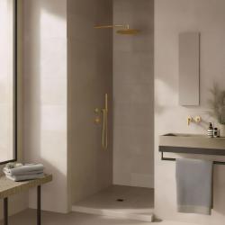 Waterevolution Flow inbyggd duschtermostat med 1 omställningskran, ljusguld 1208954644