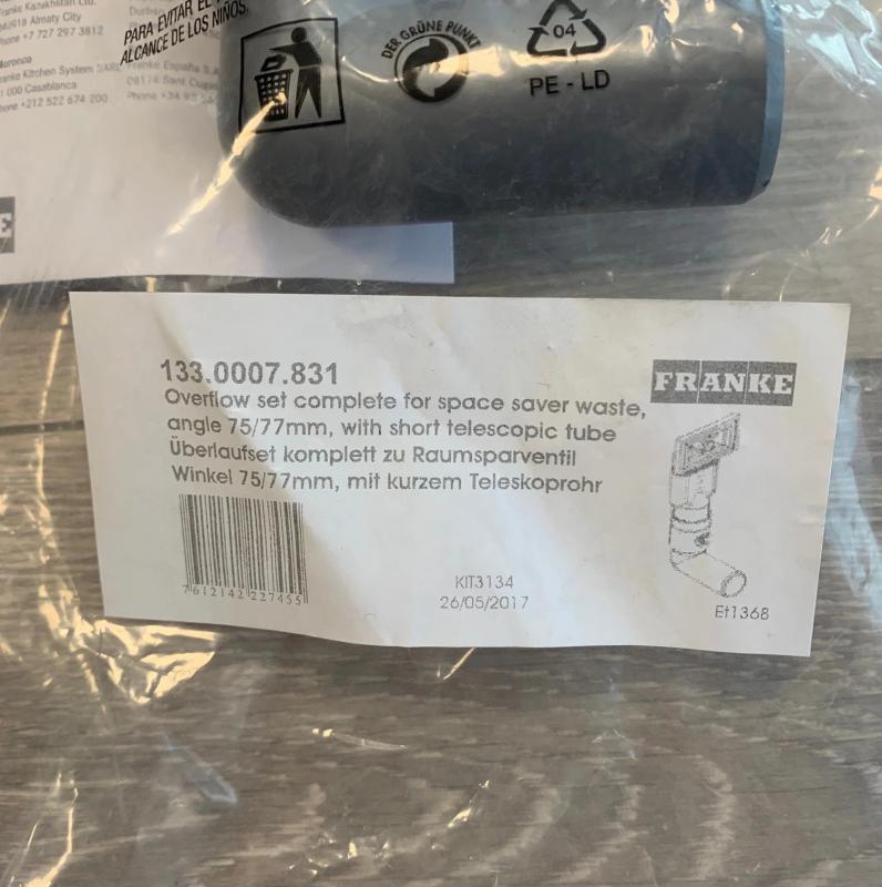 Franke Överfyllnadssats Universal extra kort 133.0052.765