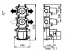 SB AESTHETICS Round Inbouw thermostaatkraan met 2 uitgangen / 2 x stopkraan mat zwart 1208954947 (kloon)