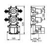 SB AESTHETICS Round Inbouw thermostaatkraan met 3 uitgangen met omsteller en stopkraan mat wit 1208954955 (kloon)