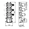 SB AESTHETICS Round Inbouw thermostaatkraan met 4 uitgangen/ 2x stop-omstelkraan mat wit 1208954962 (kloon)