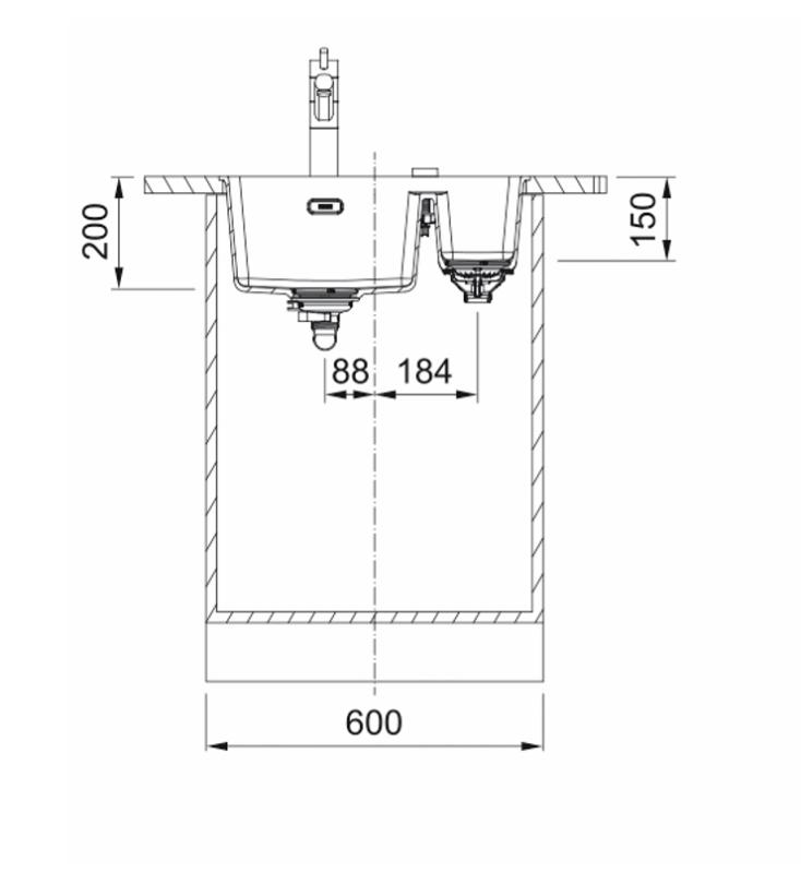Franke Maris MRG 260/160-34-15 Black edition diskho Höger Bak