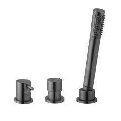 Waterevolution Flow 3-håls Badblandare för Badkarskantmontering PVD Gun Metal T138SBGME