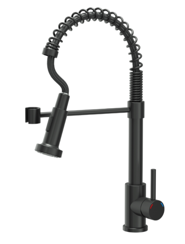 Quadri Derby köksblandare med flexibel pip och dusch med 2 stråltyper matt svart 1208955917