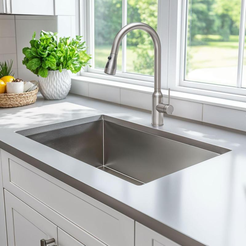 Quadri Stamford köksblandare rostfritt stål med utdragbar pip och sprayfunktion 1208956096