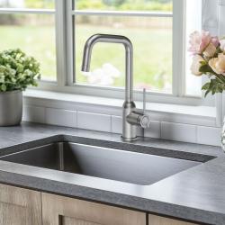 Quadri Stamford köksblandare rostfritt stål med svängbar vinklad pip 1208956097