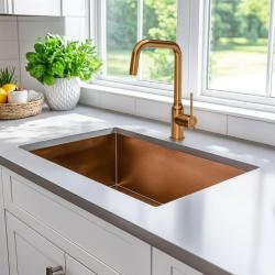 Quadri Stamford köksblandare PVD koppar med svängbar vinkelutlopp 1208956099