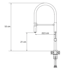 Quadri Brighton köksblandare gun metal med flexibel svart pip 1208956104