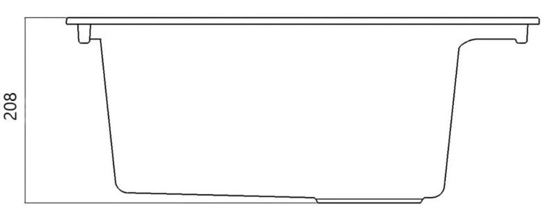 Svart installationshandfat 58x53 cm med kranhål och svart propp 1208956761