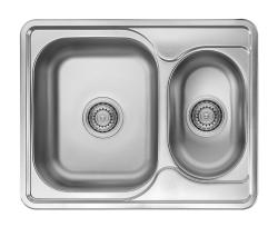 Ausmann Basic rostfri 1,5 inbyggd diskbänk omvändbar 63x50 cm inklusive sifon 1208956969