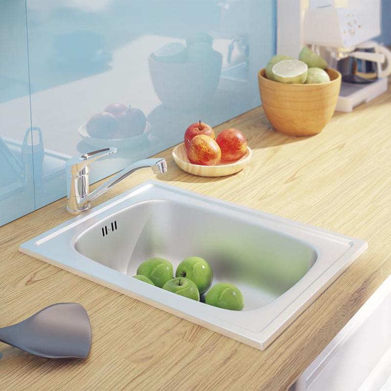 Ausmann Basic liten rostfri diskho för bänkmontage 35x48 cm inklusive avloppssats 1208956971