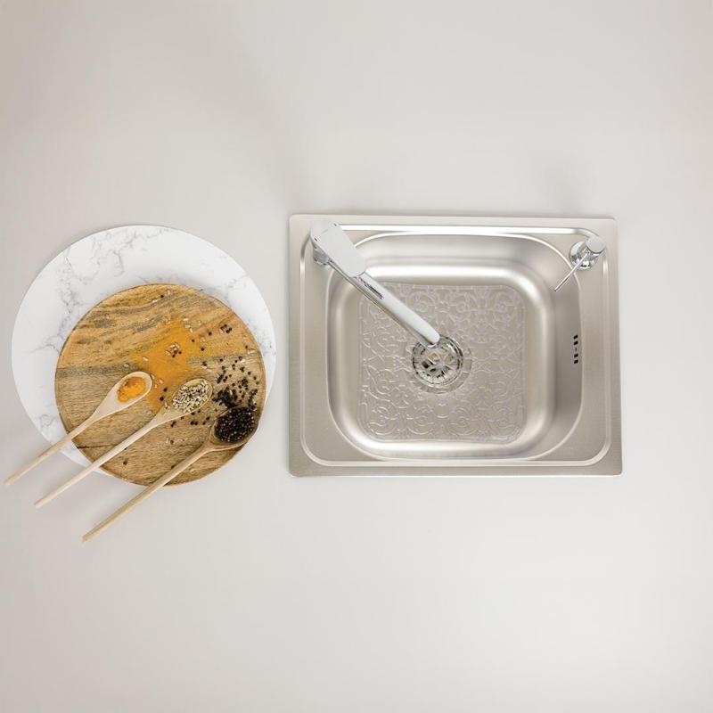 Ausmann Basic linne-mönstrad rostfri diskho 50x40 cm inklusive sifon 1208956977